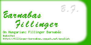 barnabas fillinger business card